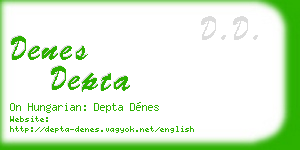denes depta business card